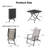 Ensemble de patio pliant entièrement assemblé avec table 3 pièces Stefone