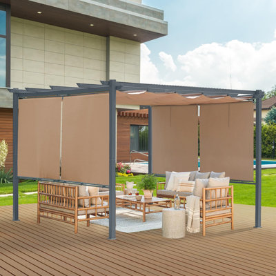 Aoodor Aluminum Pergola with Canopy