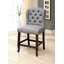 Fauteuil à hauteur de comptoir de style rustique 2 pièces à garniture cloutée à oreilles antique patiné pour la salle à manger-44232050