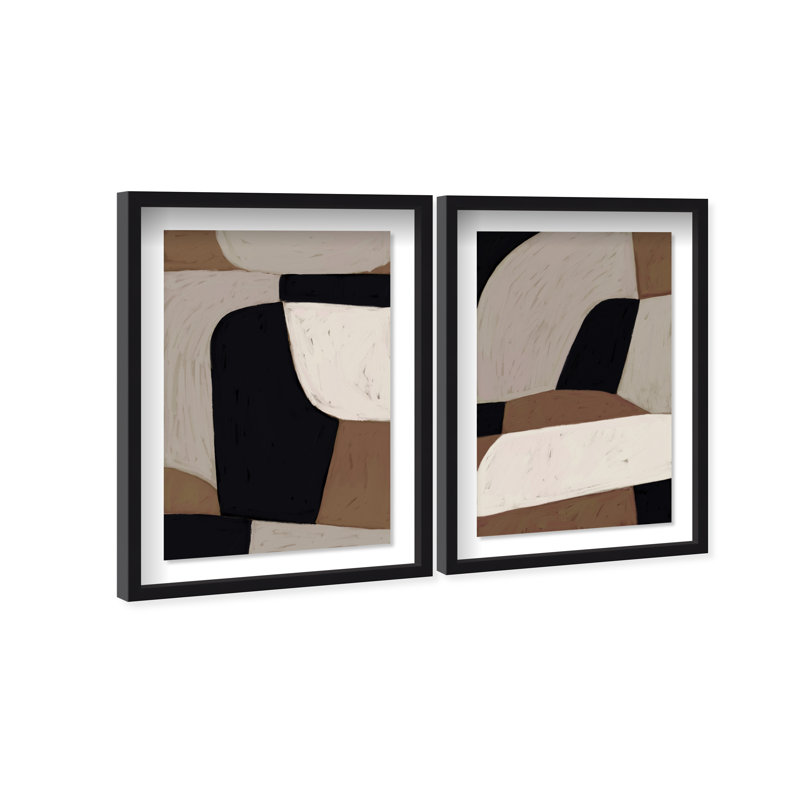 All The Way Set Shadowbox Abstract Print by Oliver Gal, Black Frame, 10 x 15, 37.5"H x 55.5"W, Black Shadowbox