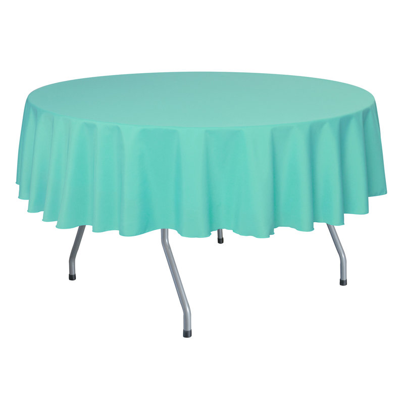 Ultimate Textile - Round Polyester Linen Tablecloth, 84" x 84", Caribbean, 1