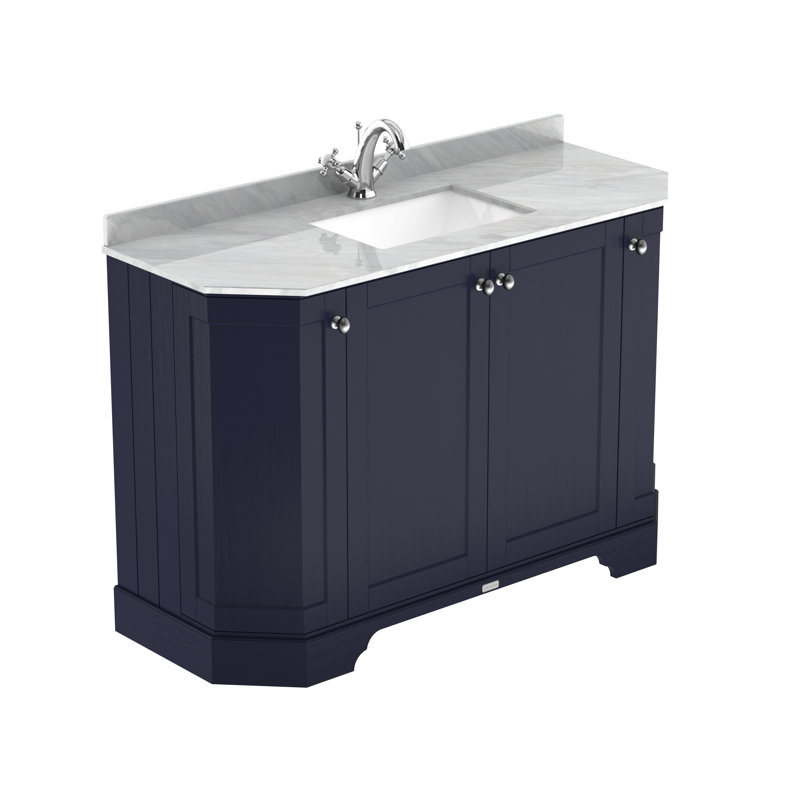 Old London 1200mm Free-standing Single Vanity, White, Twilight Blue