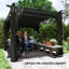 Pergola en métal 8 po x 8,5 po avec auvent rétractable et parois latérales-123542176-123542173