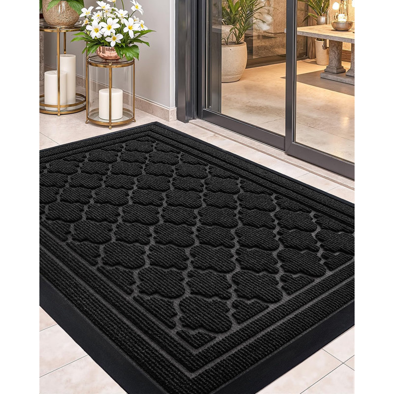 Non-Slip Mother's Day Indoor / Outdoor Doormat, 120cm W x 180cm L, Black