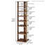 Range-chaussures en bois à 7 niveaux - Support de rangement en MDF brun rustique pour vestibule, couloir et petits espaces (blanc, noir, options naturelles)-1112640737