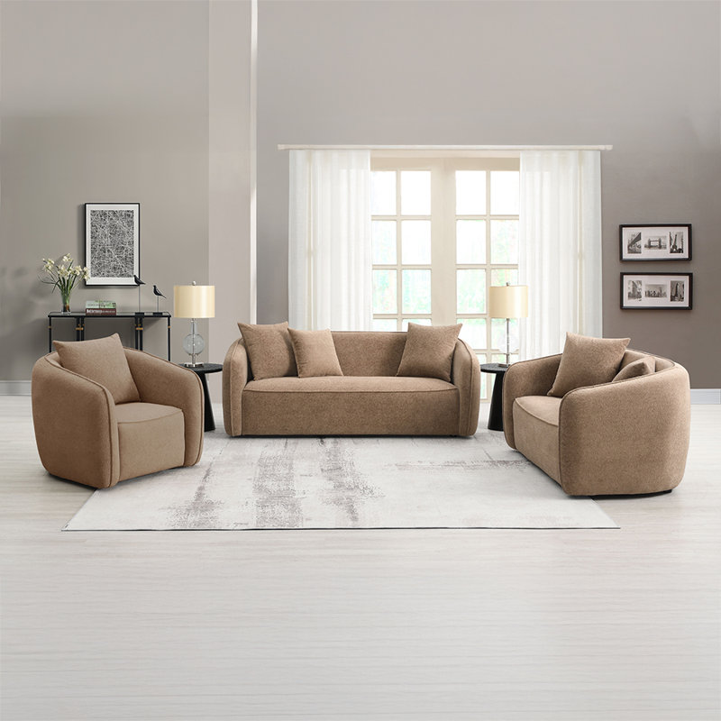 Keith Loveseat W/2 Pillows, Brown
