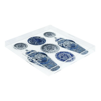 Chinoise Ceramic Acrylic Square Decorative Tray