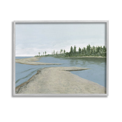 Lac, bord de l'eau, scène, giclée, Artby, Michael, Willett