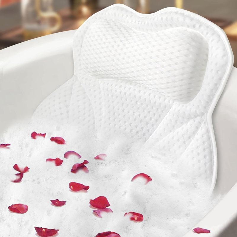 Adean Suction Bath Pillow, White