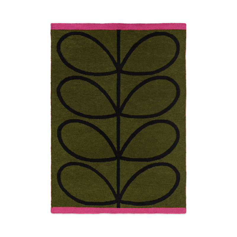 Linear Stem Hand Tufted Floral Area Rug, Rectangle 8'2" x 11'6"