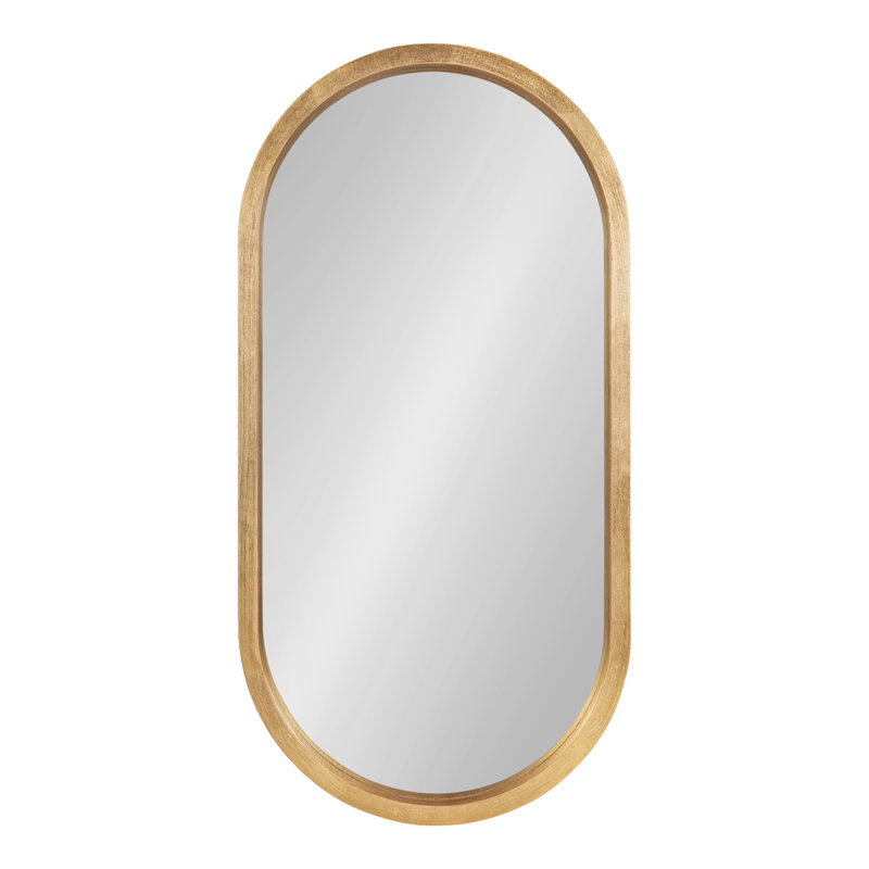 Arranjeet Engineered Wood Flat Mirror, Gold, 24" x 12"