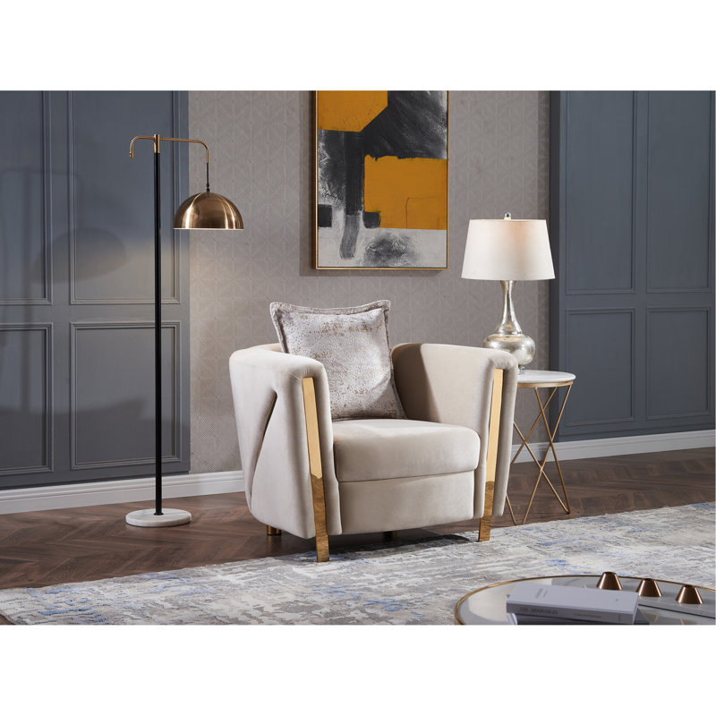 Chaise rembourrée en tissu de velours épais faite de bois