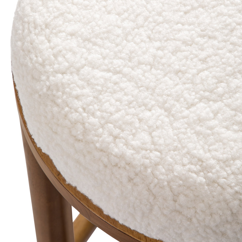 Maven Lane Clara Stool Upholstered With Boucle Fabric, Bar Stool (30.70" Seat Height)