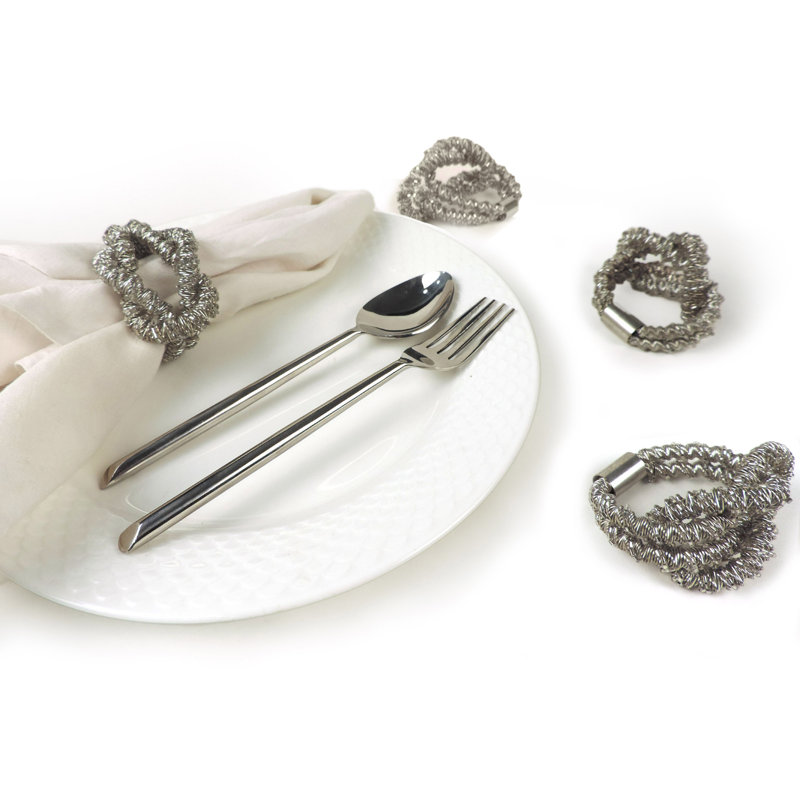 Polished Iron Napkin Ring, Silver