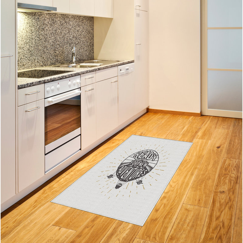 Tapis décoratif en fibres à haute densité Saying, Rectangle 2 pi 7 po x 5 pi