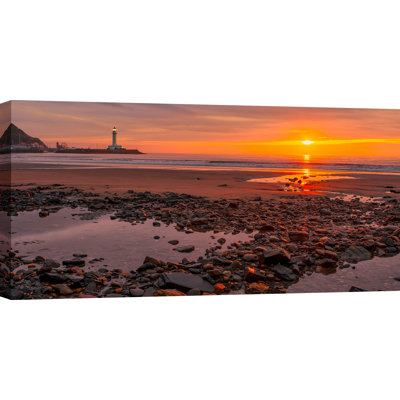 Sunset on the Coast of Yorkshire, UK 1 Piece Wrapped Canvas Wall Art