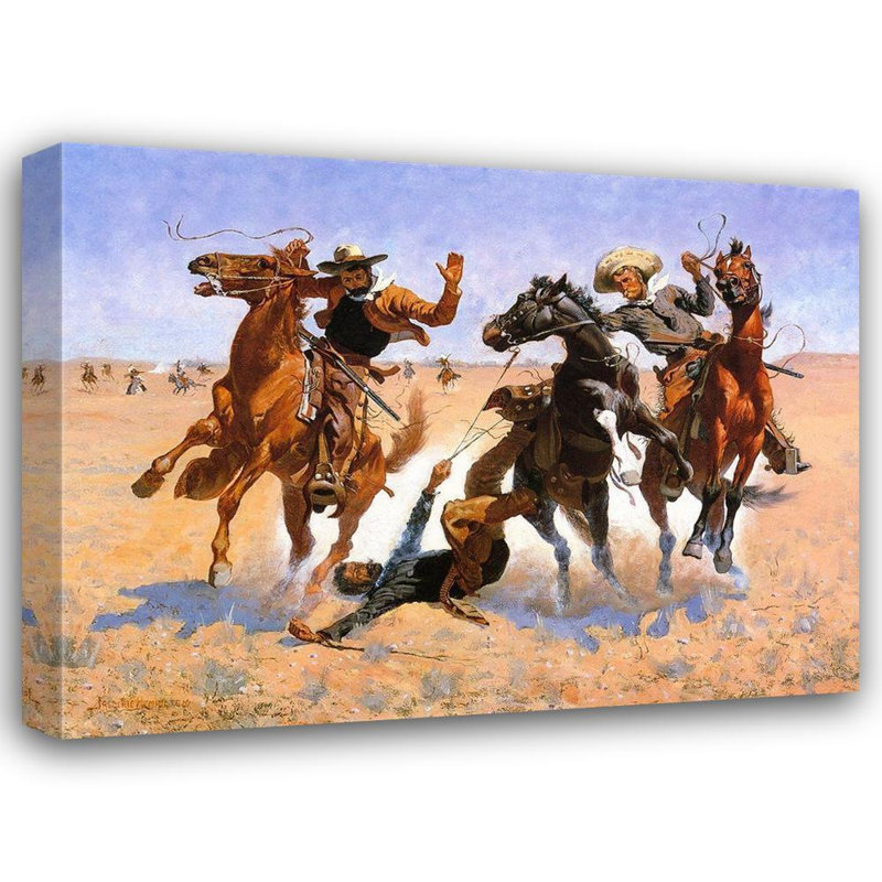 Loon Peak Remington, Frederic Gallery Wrapped Canvas Art Titled: Aiding a Comrade, H 36 po x l 47 po