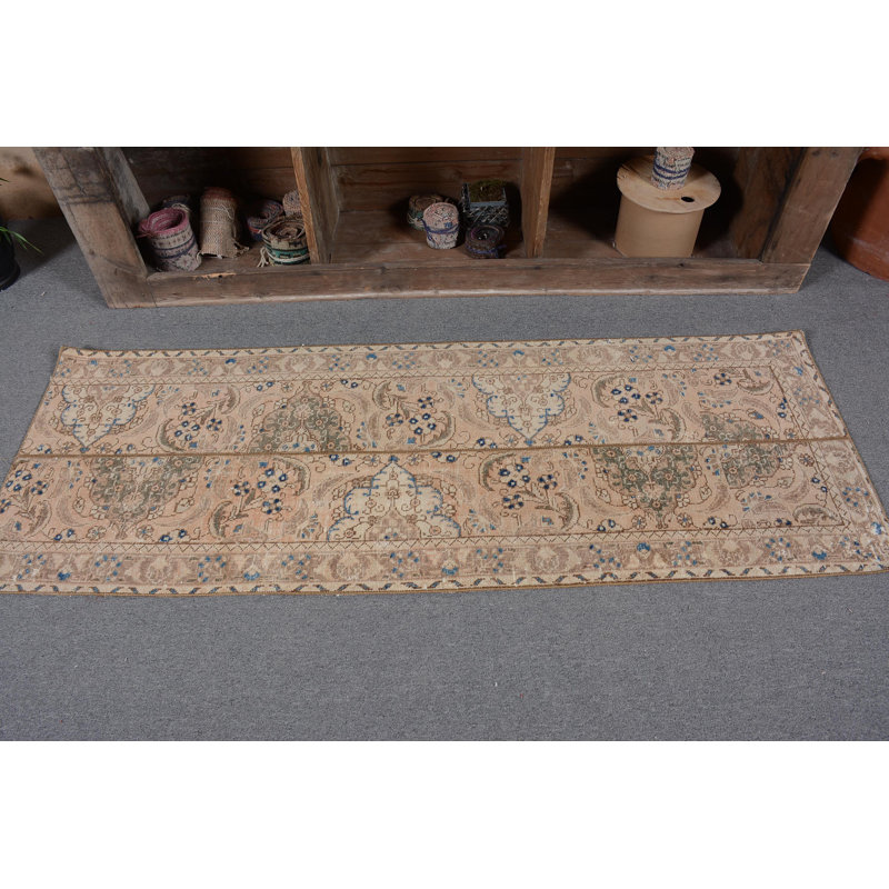 Tapis tendance, tapis de chambre rose, tapis de couloir 2,1 x 6 pi, tapis rétro, tapis turc