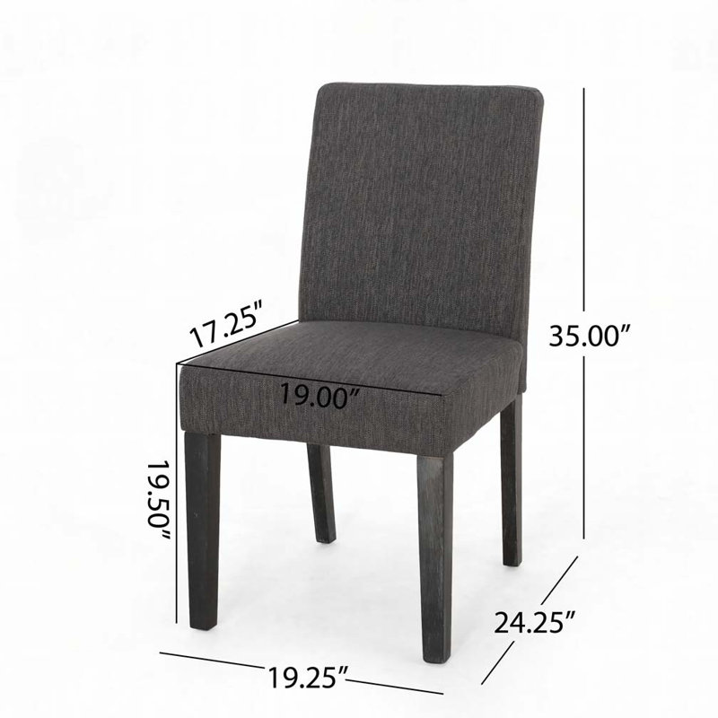 Chaise de salle à manger rembourrée, Gris anthracite