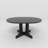 X43" farmhouse expandable oval dining table: black trestle x-shaped base, removable leaf for flexible seating
