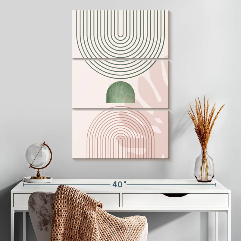 Avery rose vert Mid-Century botanique II, H 32 po x l 20 po