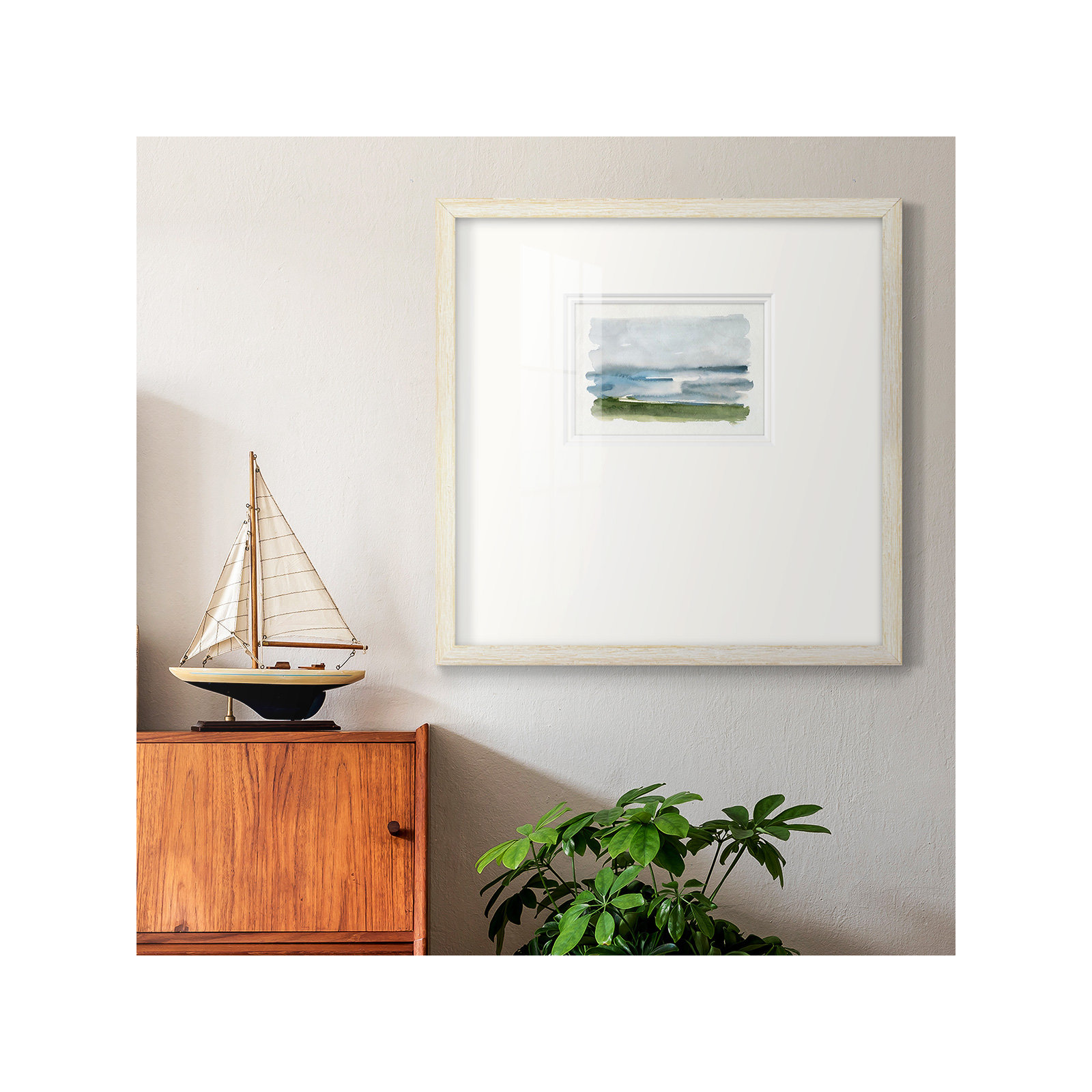 Coastline Splash II, 17" H x 17" W x 1.25" D, Gray