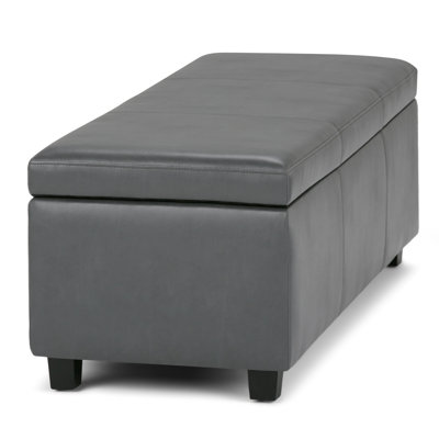 Avalon 48"W Upholstered Storage Ottoman Bench with Large Interior Storage