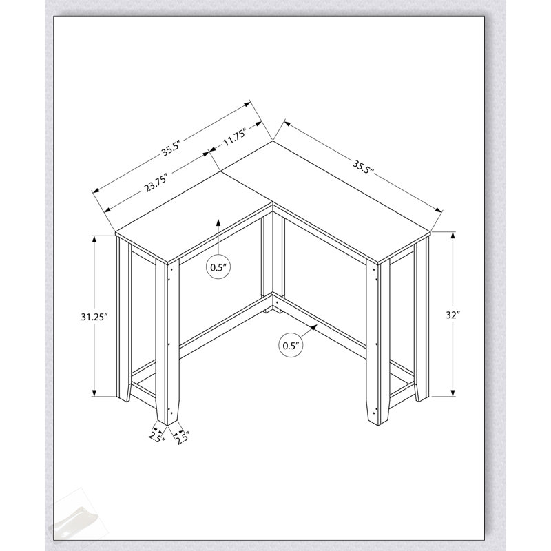 Narrow Corner Accent Table, Contemporary Console For Entryway, Durable And Space-Saving Design, Cherry