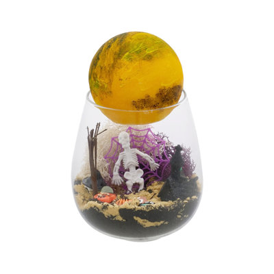 Halloween DIY Terrarium Kit for Kids with LED Moon Lamp