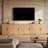 NTC BLOOM 2-Door Storage Cabinet, Solid Wood Designer Accent Cabinet with Hand-Carved Geometric Pattern Doors, Modular & Expandable Storage System for Living Room, Sand-642048449