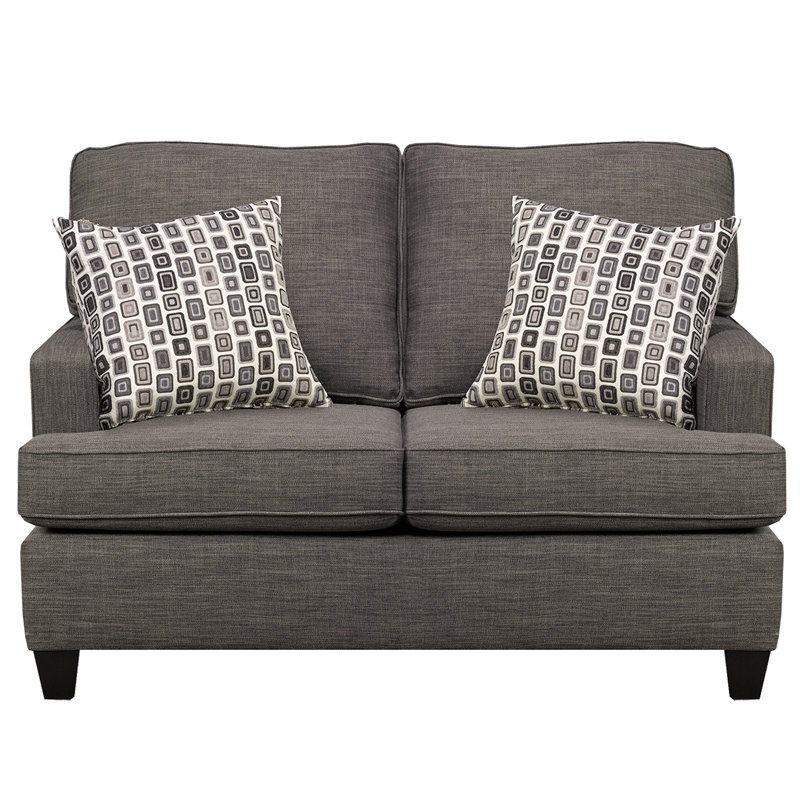 Canapé en tissu Baxter, gris, Gris, 2, H 37 po x l 56 po x P 35 po