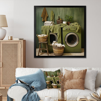 «Green Vintage Laundry Room I», reproduction sur toile