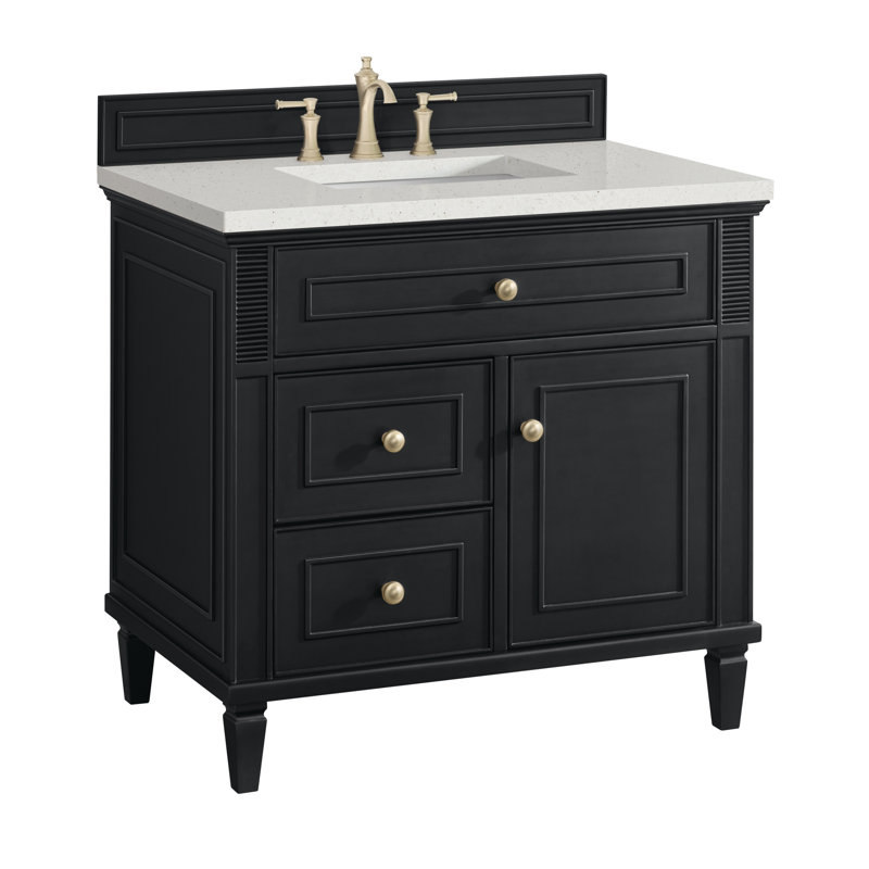 Lorelai 36'' Single Bathroom Vanity with Top, Lime Delight, Black Onyx, 8" Widespread