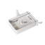 Lavabo de salle de bain 20 po, vasque rectangulaire en céramique rayée sans robinet, sans armoire, blanc