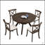 Table de salle à manger 47,24 po en bois d'hévéa rond pour 4-6 pi-518045988