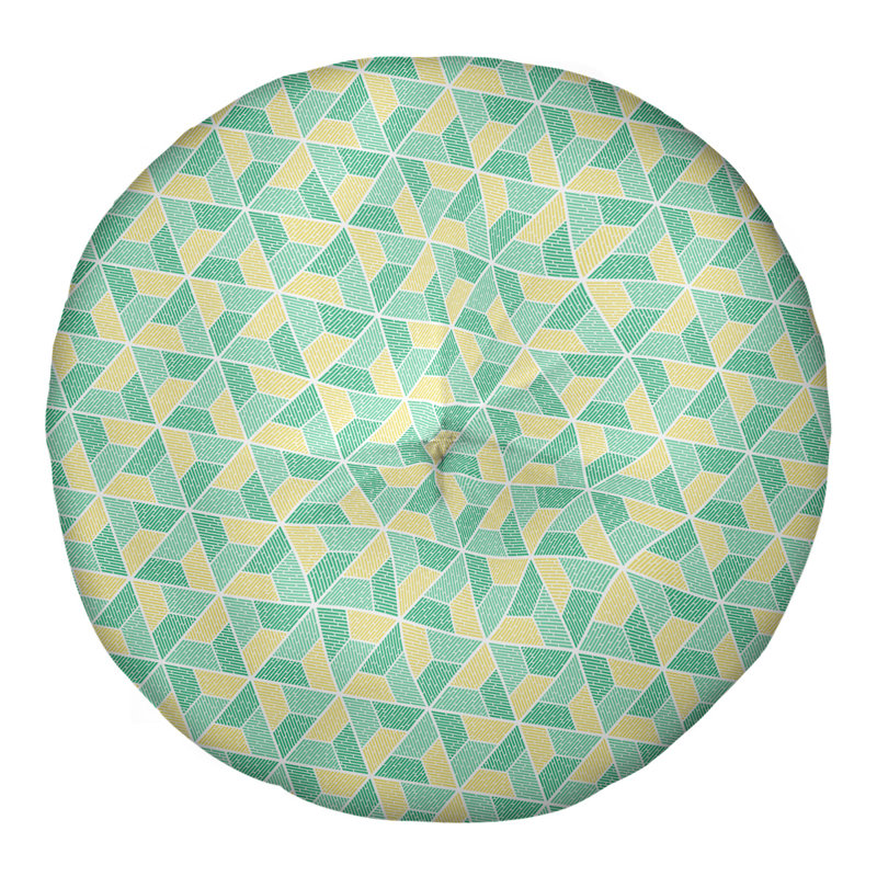 Oreiller de sol Katelyn Elizabeth Trapezoids, 26 po x 26 po, Vert/jaune