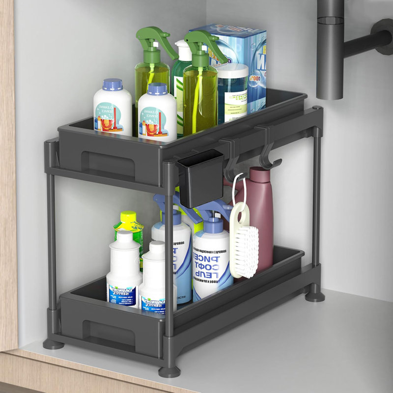 Under Sink Pull Out Organizer Shelf Cabinet Storage Shelves