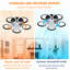Ventilateur de plafond encastré réversible géométrique moderne à 6 vitesses avec lumière, noir-130156486