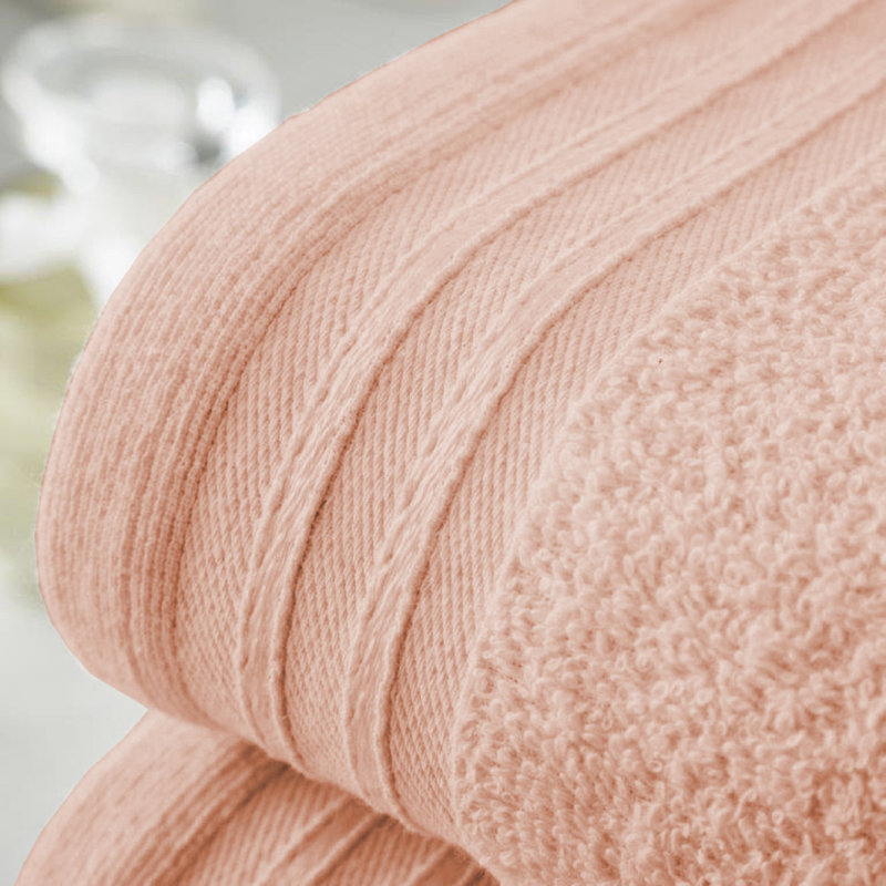 Lazayah Midweight Bath Sheet, Peach