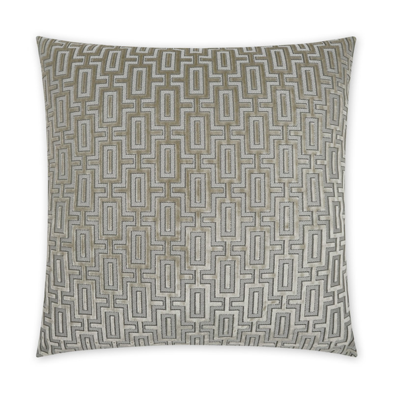 Bergman Geometric Throw Pillow, Pearl, Rectangle 14"H x 24"W