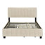 Lit plateforme tapissier luxueux en velours avec tiroirs de rangement et lit gigogne pour une utilisation maximale de l'espace-487028947