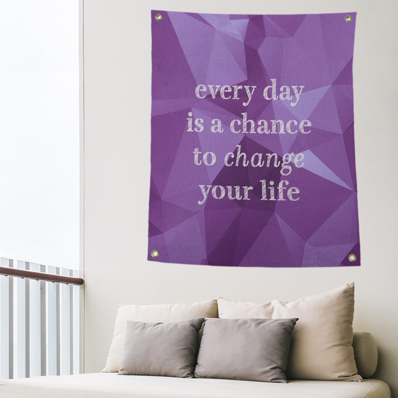 Tapisserie de polyester, changer votre citation à vie, H 59 pi x l 50 po, Améthyste