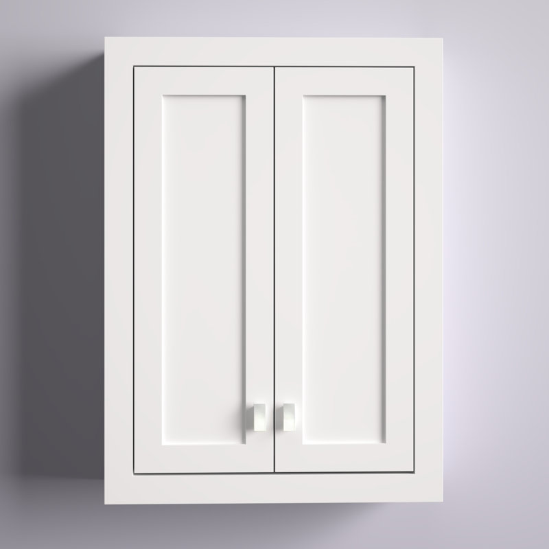 Higuera Solid Wood Bathroom Cabinet, White, 1