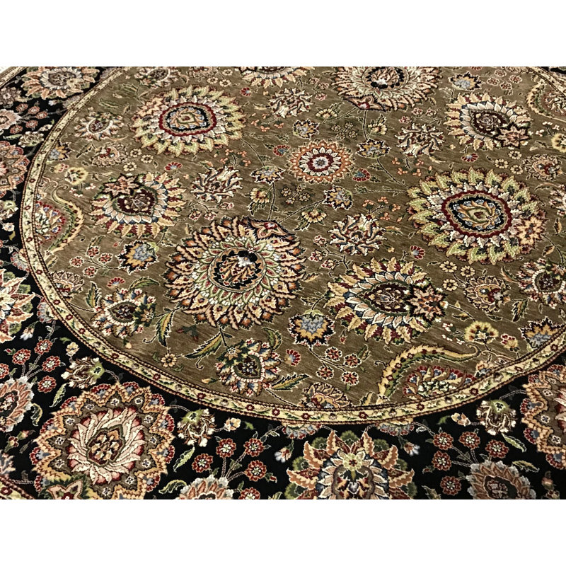 Manchuria Wool Oriental Area Rug in Brown/Black
