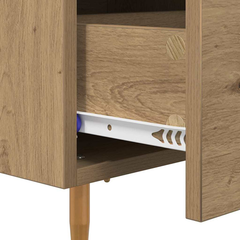 40cm W Manufactured Wood Bedside Table, Artisan Oak