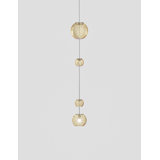 Oto Suspension Peac Amber Striped Satin Nickel G9 Ul