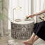 Round Wood Log Pouf Footrest-1834239900