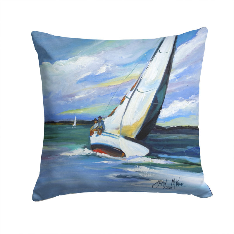 Outdoor Reversible Throw Pillow, 14" H x 14" W x 4" D