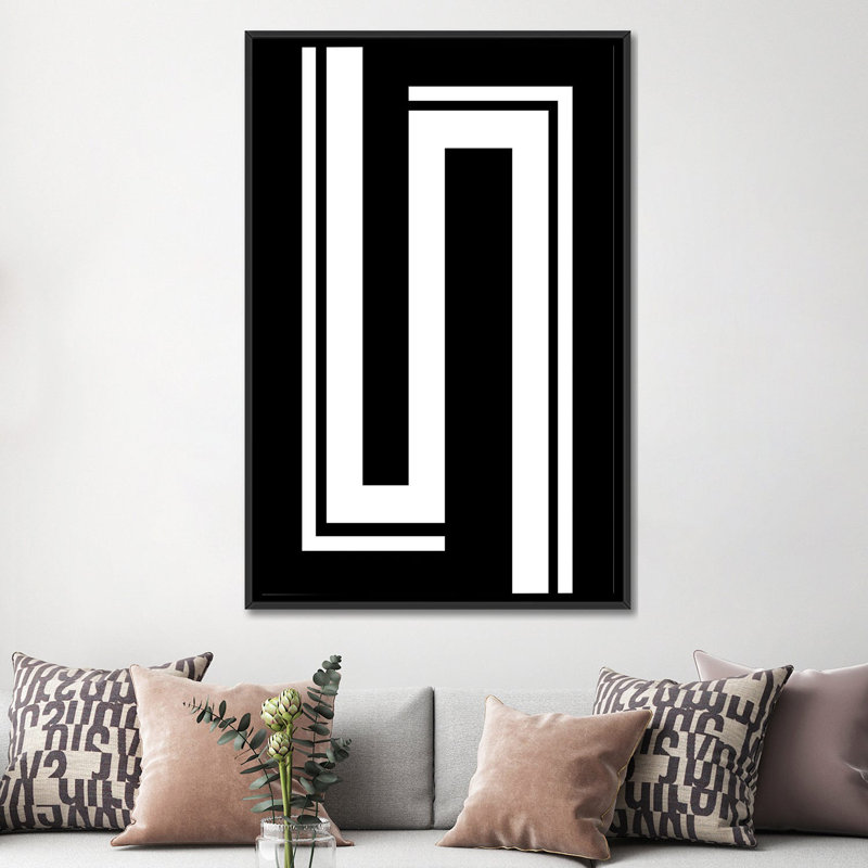 Albree Modern Hairpin Turns - Reproduction d'art graphique sur toile tendue, H 26 po x l 18 po x P 1,5 po, Pas de tapis