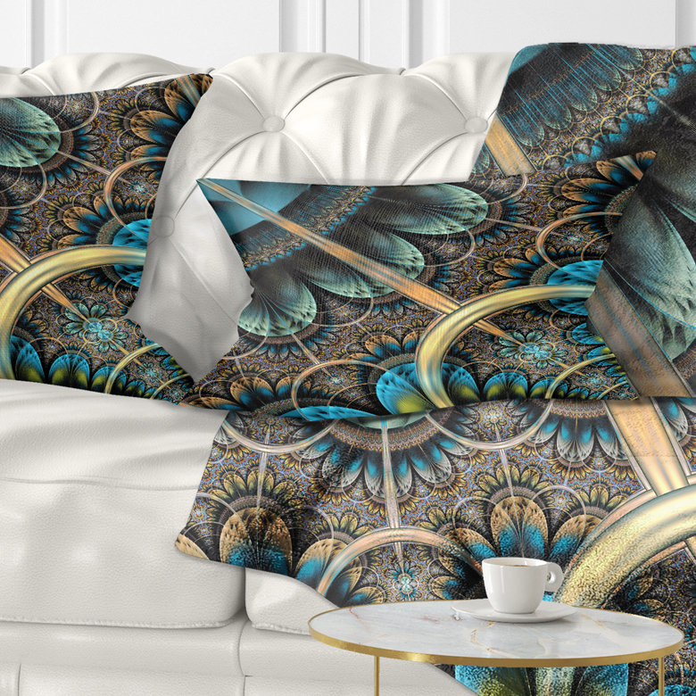 Coussin lombaire à motif floral fractal
